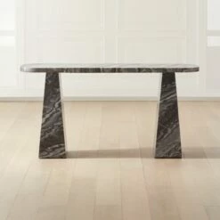 Tria Grey Marble Console Table - Elegant Living Room Furniture