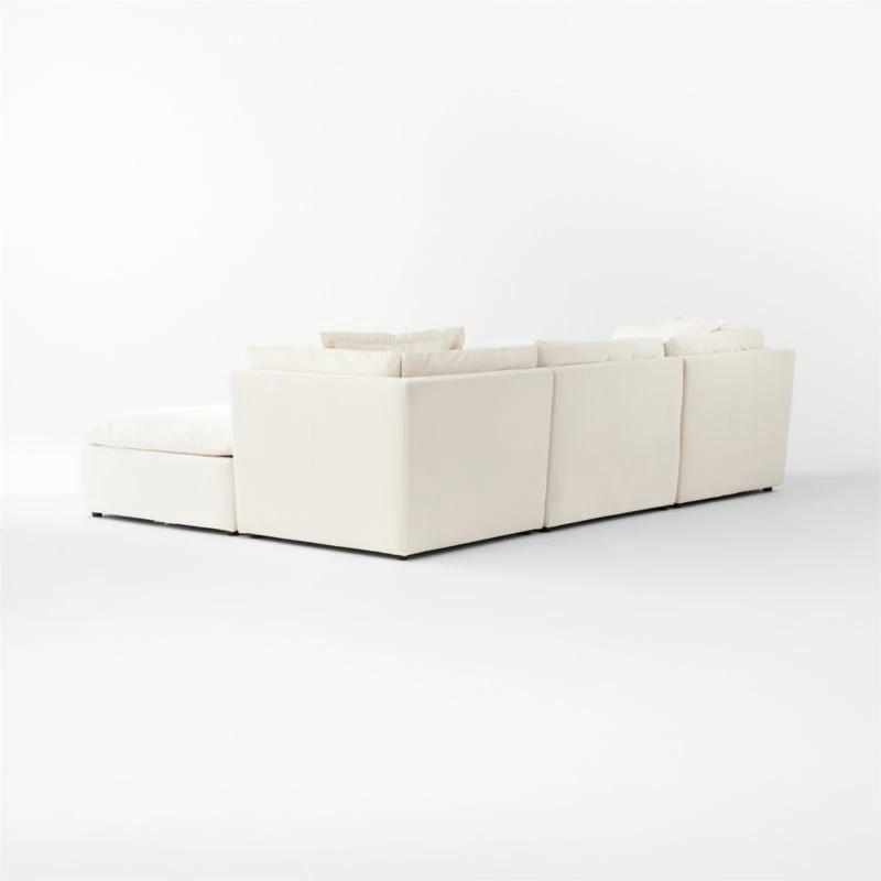 Turn 4-Piece Off-White Performance Velvet Sectional Sofa - Modern Living Room Furniture - Image 5