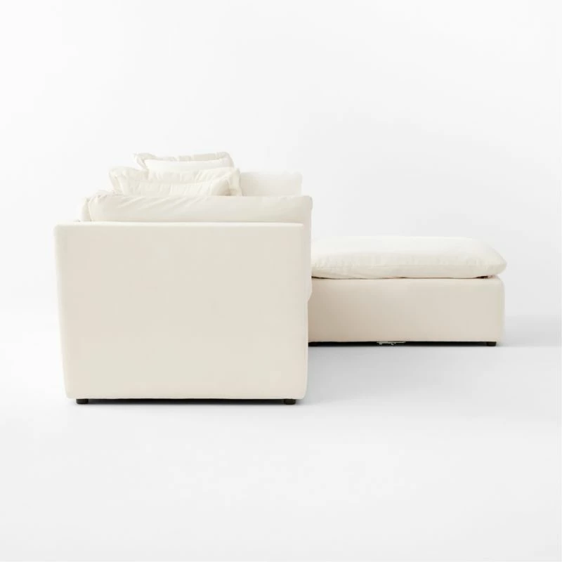 Turn 4-Piece Off-White Performance Velvet Sectional Sofa - Modern Living Room Furniture - Image 4