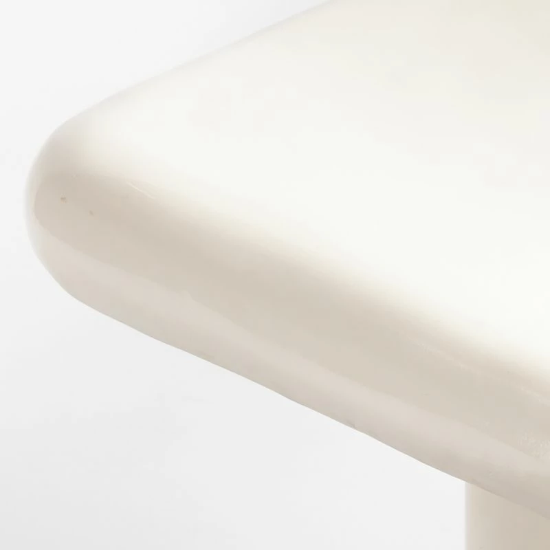 Vayle 2-Piece High-Gloss White Concrete Coffee Table Set - Modern Living Room Furniture - Image 5