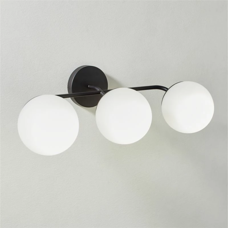 Vega 3 Bulb Black Wall Sconce - Modern Lighting Fixture for Home Decor - Image 2