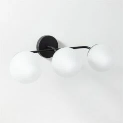 Vega 3 Bulb Black Wall Sconce - Modern Lighting Fixture for Home Decor