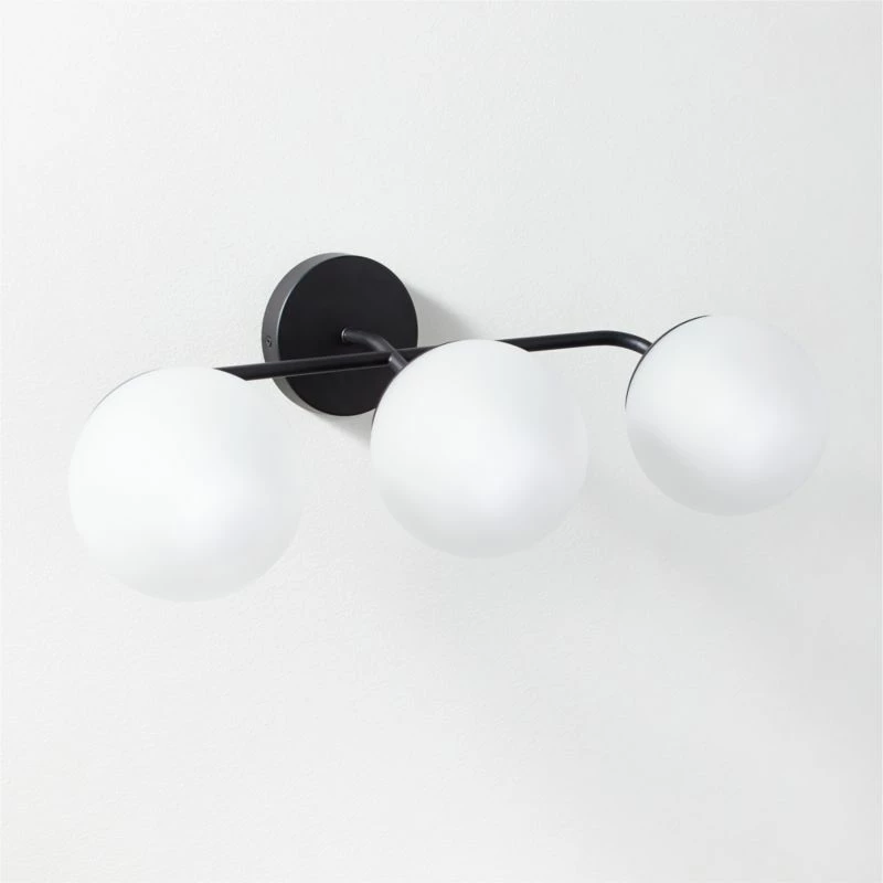 Vega 3 Bulb Black Wall Sconce - Modern Lighting Fixture for Home Decor