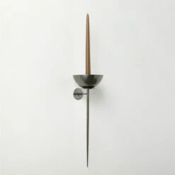 Vela Blackened Brass Wall Sconce Taper Candle Holder - Elegant Home Accessory