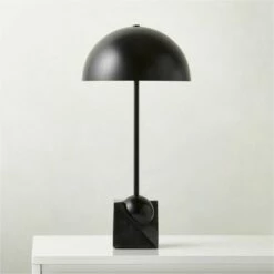 Venus Black Metal Dome Table Lamp With Marble Base - Elegant Lighting Solution