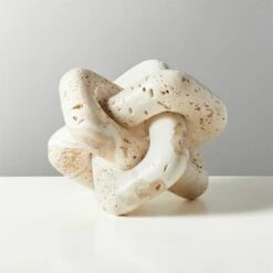 Via Large Travertine Knot - Elegant Home Accessory for Modern Decor