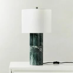 Walden Green Marble Table Lamp Tall - Elegant Lighting for Modern Interiors