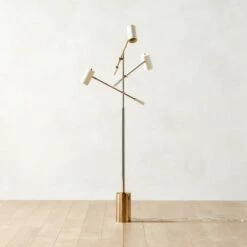 Watt Articulating Polished Champagne Gold Floor Lamp - Modern Lighting Solution