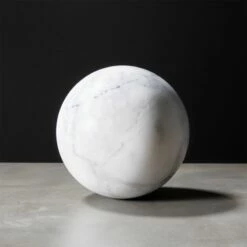 Elegant White Marble Sphere - Perfect Home Accessory