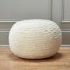 Natural Wool Wrap Pouf - Stylish & Cozy Living Room Furniture