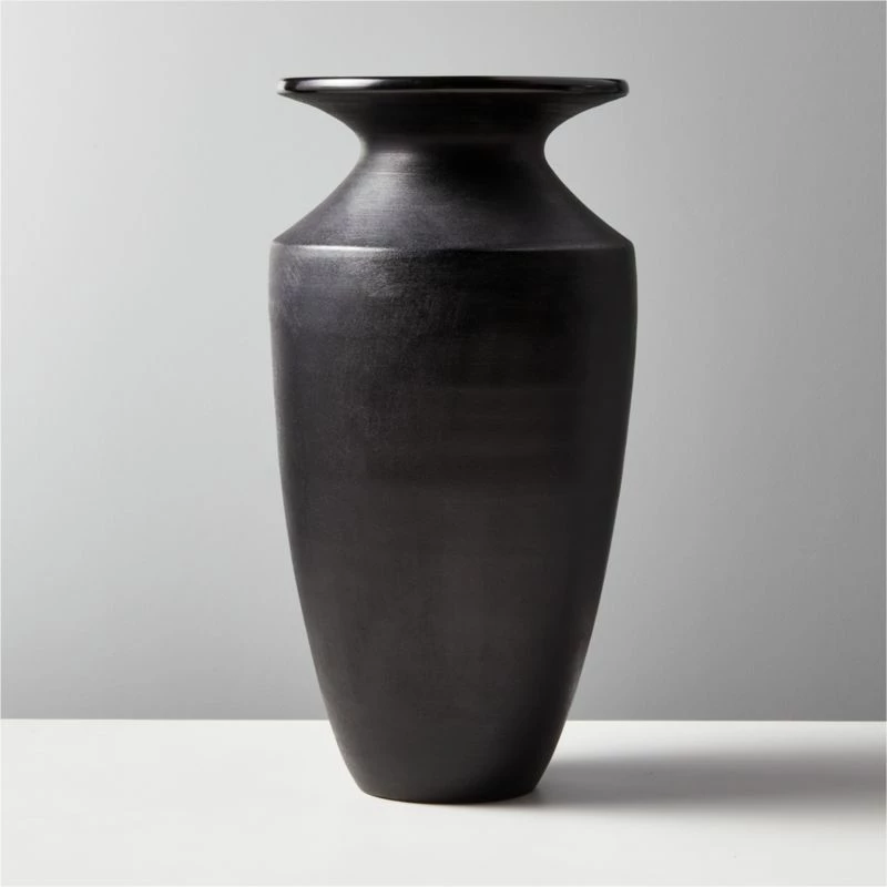 Yadira Black Terracotta Vase - Elegant Home Accessory for Modern Decor