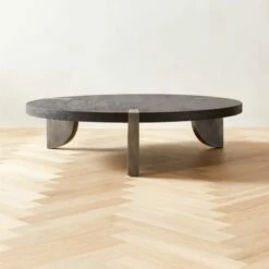 Zepa Round Black Wood Coffee Table - Stylish Living Room Furniture